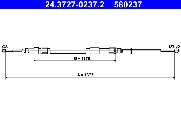 Handremkabel ATE 24.3727-0237.2 ATE 24.3727-0237.2 Handremkabel BMW 5-serie 2016