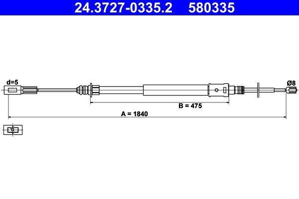 ATE Trose, Stāvbremžu sistēma 24.3727-0335.2 Rokas bremze ATE C4 24.3727-0335.2 lēti
