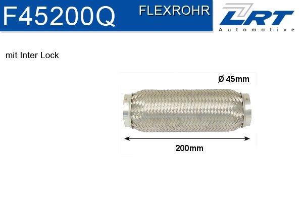 LRT Gofrēta caurule, Izplūdes gāzu sistēma F45200Q cena Gofrēta caurule izplūdes gāzu sistēma Opel F75_ F45200Q LRT