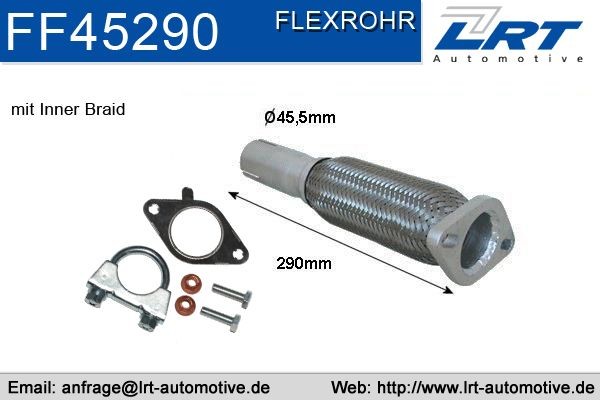 LRT Flexrör, avgassystem FF45290 FF45290 LRT mjuk rörledning avgassystem KIA CERATO