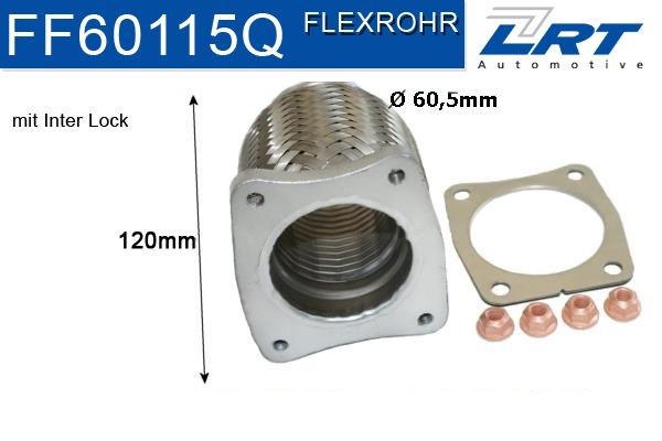 LRT Tuyau flexible, échappement FF60115Q Mercedes-Benz Série 124 Flexible d'échappement LRT FF60115Q