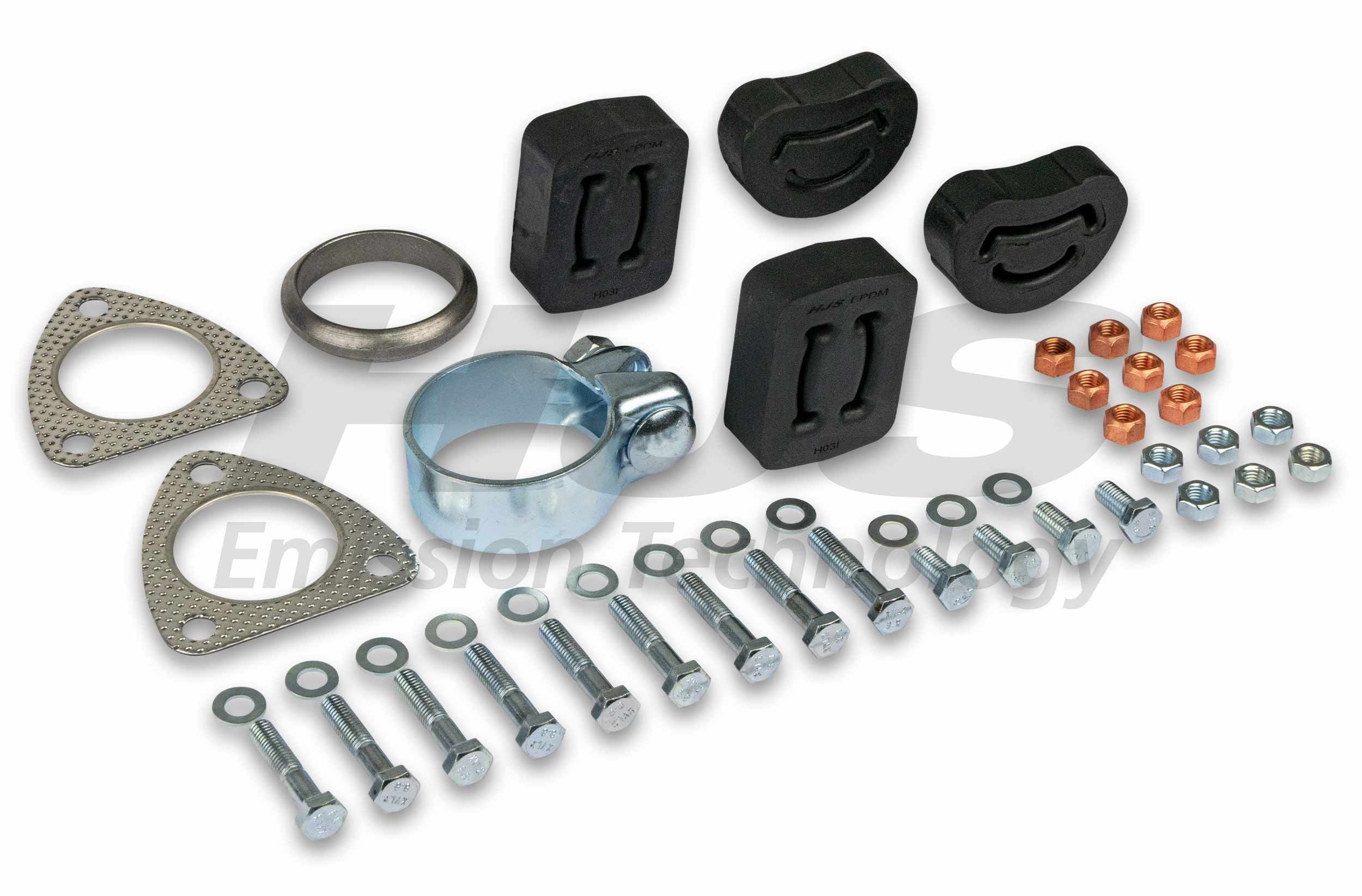 HJS Kit de montagem, sistema de escape 82 11 1905 82 11 1905 Kit de montagem sistema de escape PORSCHE 718 HJS