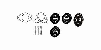 HJS Kit montaggio, Imp. gas scarico 82 15 6613 HJS 82 15 6613 Kit montaggio impianto gas scarico Ford Mondeo mk3 Sedan originale prezzo
