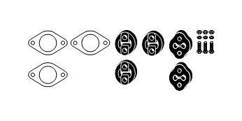 Kit de montagem, sistema de escape HJS 82 44 7694 HJS 82 44 7694: Kit de montagem sistema de escape Kia RIO 2002