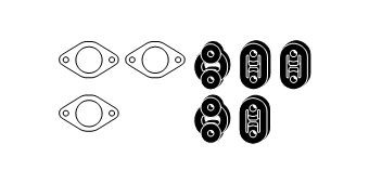 HJS Montāžas komplekts, Izplūdes gāzu sistēma 82 49 8372 Montāžas komplekts izplūdes gāzu sistēma HJS Hyundai XG 82 49 8372