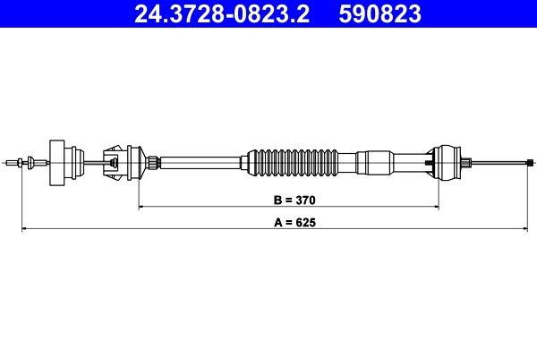 ATE Koppelingskabel 24.3728-0823.2 Peugeot 308 Koppelingskabel ATE 24.3728-0823.2