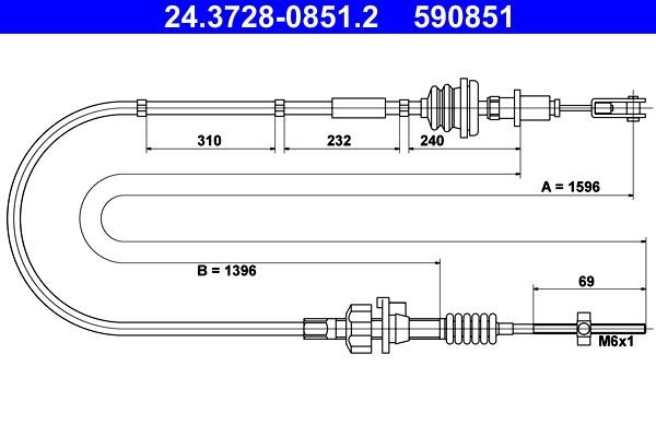 ATE Kupplungsseil 24.3728-0851.2 24.3728-0851.2 ATE Toyota Auris e18 Kupplungsseil Kosten