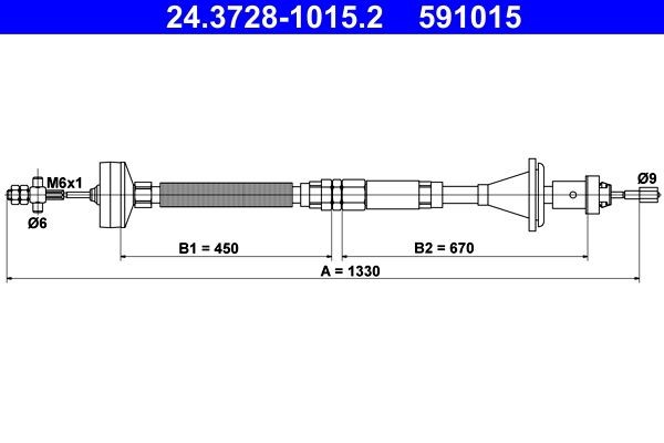 Trose, Sajūga pievads ATE 24.3728-1015.2 ATE 24.3728-1015.2 Sajūga trose RENAULT ESPACE 2014