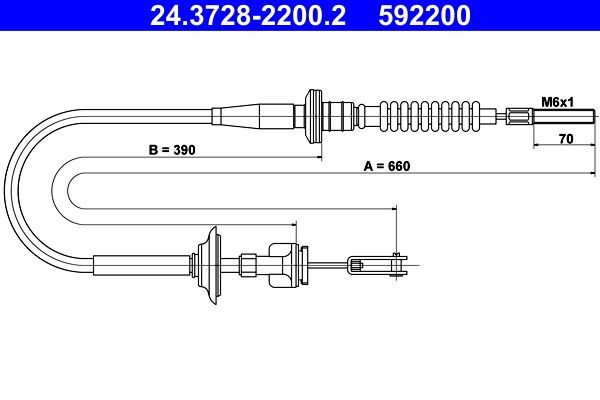 ATE Cabo de aço, accionamento da embraiagem 24.3728-2200.2 preço Cabo de embreagem SUZUKI 24.3728-2200.2 ATE