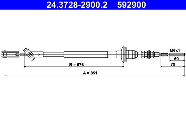 Koppelingskabel ATE 24.3728-2900.2 ATE 24.3728-2900.2 Koppelingskabel DAEWOO MATIZ 2012