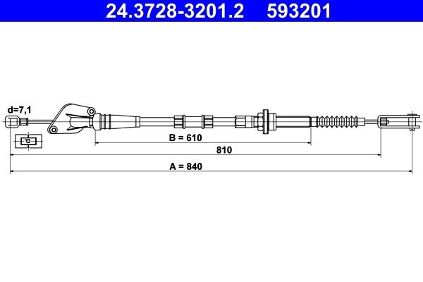 ATE Tross, sidurikasutus 24.3728-3201.2 24.3728-3201.2 Siduritross KIA STONIC ATE