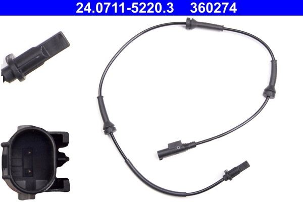 ATE ABS Sensor 24.0711-5220.3 24.0711-5220.3 ABS sensor FIAT LINEA ATE