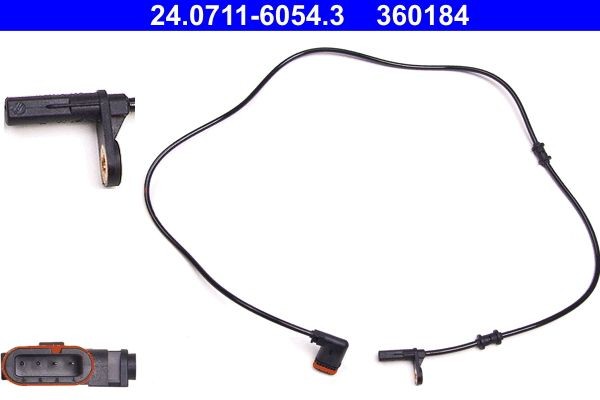 ATE Sensor, rotações da roda 24.0711-6054.3 24.0711-6054.3 Sensor ABS ATE MERCEDES-BENZ VARIO