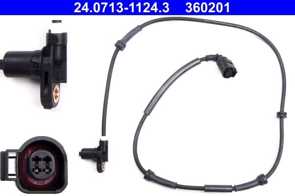 ATE Snímač počtu otáčok kolesa 24.0713-1124.3 Čidlo abs ATE Ford KA 24.0713-1124.3