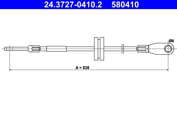 ATE Żażné lanko parkovacej brzdy 24.3727-0410.2 ATE 24.3727-0410.2 originálne Lanko ručnej brzdy Mercedes W201 cena