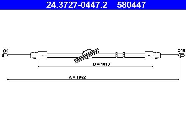 ATE Håndbremsekabel 24.3727-0447.2 ATE 24.3727-0447.2 G W460 Håndbremsekabel pris