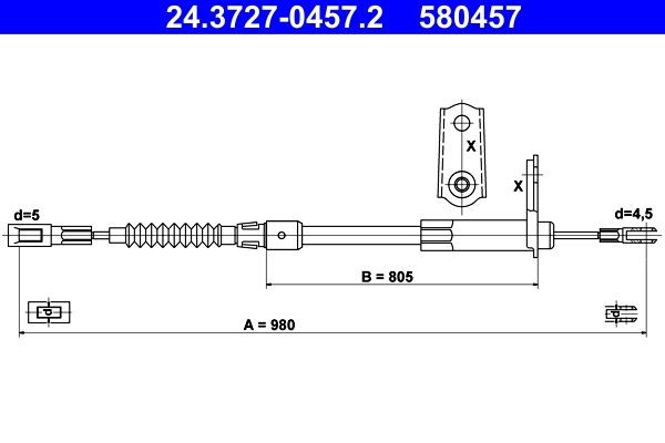 ATE Tross, seisupidur 24.3727-0457.2 ATE 24.3727-0457.2 Käsipidur Mercedes C215 originaal hind