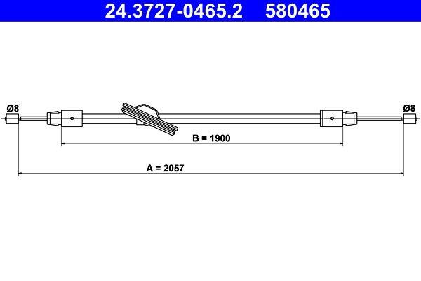 ATE Håndbremsekabel 24.3727-0465.2 ATE 24.3727-0465.2 originale G W460 Håndbremsekabel hvad koster