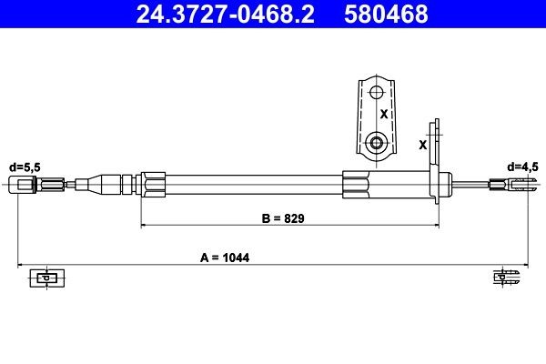 Handremkabel ATE 24.3727-0468.2 ATE 24.3727-0468.2 Handremkabel MERCEDES-BENZ SL 2023