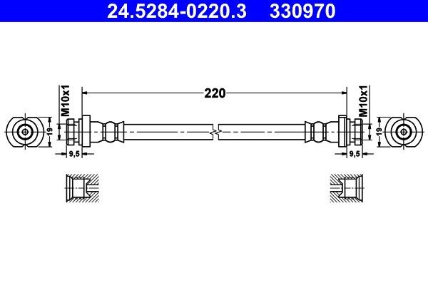 ATE Brzdová hadica 24.5284-0220.3 ATE 24.5284-0220.3 Brzdové hadice Chevy SPARK lacné