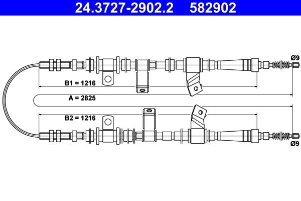 Handremkabel ATE 24.3727-2902.2 ATE 24.3727-2902.2 Handremkabel DAEWOO MATIZ 2008