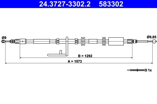 ATE Ντίζα, φρένο ακινητοποίησης 24.3727-3302.2 ATE 24.3727-3302.2 Χειρόφρενο Land Rover L405 τιμες