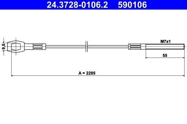 ATE Koblingskabel 24.3728-0106.2 Koblingskabel ATE Jeep PATRIOT 24.3728-0106.2