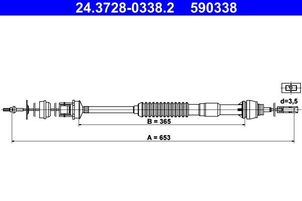ATE Koblingskabel 24.3728-0338.2 Koblingskabel ATE SAXO 24.3728-0338.2 billig