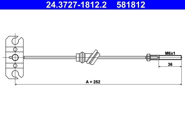 ATE Håndbremsekabel 24.3727-1812.2 ATE 24.3727-1812.2 Mazda Xedos 6 Håndbremse til en rimelig pris
