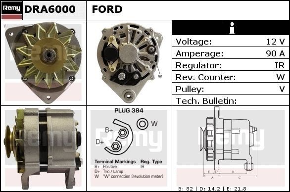 DELCO REMY Alternatore DRA6000 DRA6000 costo Alternatore JAGUAR E-PACE DELCO REMY