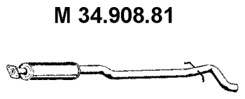 EBERSPÄCHER Keskiäänenvaimentaja 34.908.81 34.908.81 EBERSPÄCHER Pakoputki äänenvaimennin keski VOLVO S70