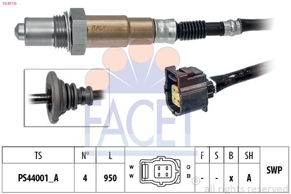 FACET Lambda sonda 10.8110 10.8110 Lambda sonda FACET PEUGEOT 605