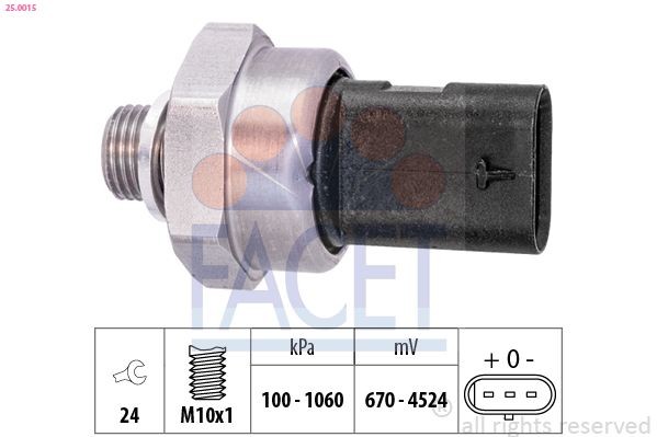 FACET Αισθητήρας, πίεση λαδιού 25.0015 FACET 25.0015 Βαλβίδα λαδιού BMW F45 σε χαμηλές τιμές
