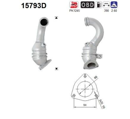 Καταλύτης AS 15793D AS 15793D Καταλύτες PEUGEOT BOXER 2024