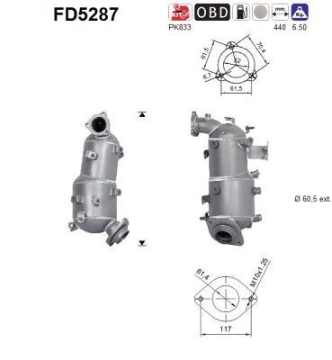 Partikkelfilter AS FD5287 AS FD5287 Partikkelfilter TOYOTA RAV 4 2015