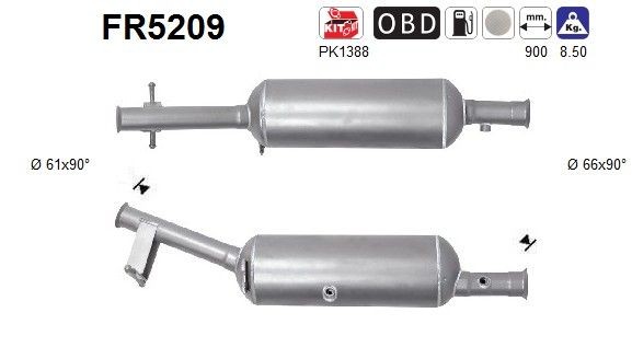 Filter pevných častíc AS FR5209 AS FR5209 Filter pevných častíc PEUGEOT 3008 2019