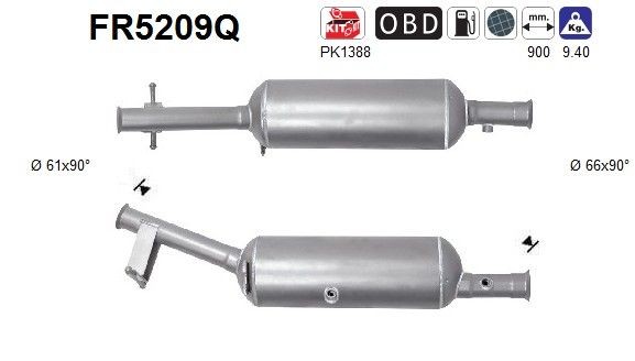 AS Filtre à particules FR5209Q AS FR5209Q Filtre d'échappement Grand C4 Spacetourer prix