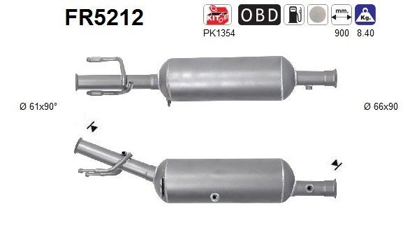 AS Diesel particulate filter FR5212 AS FR5212 Peugeot 3008 Mk1 soot filter replacement