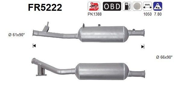 AS Roetfilter (DPF) FR5222 AS FR5222 Partikelfilter Toyota Avensis II Stationwagen prijs