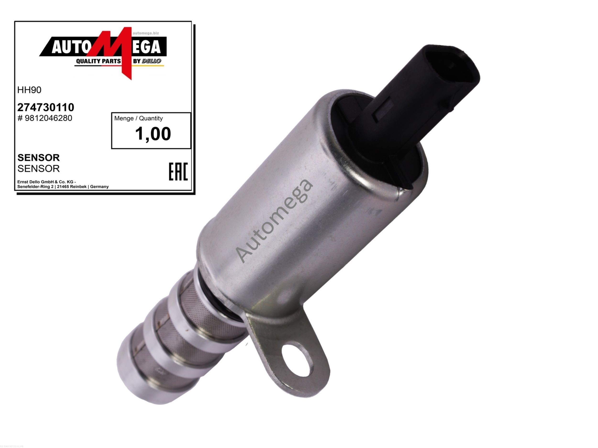 AUTOMEGA Styreventil, kamakseljustering 274730110 274730110 Styreventil, kamakseljustering OPEL ZAFIRA AUTOMEGA