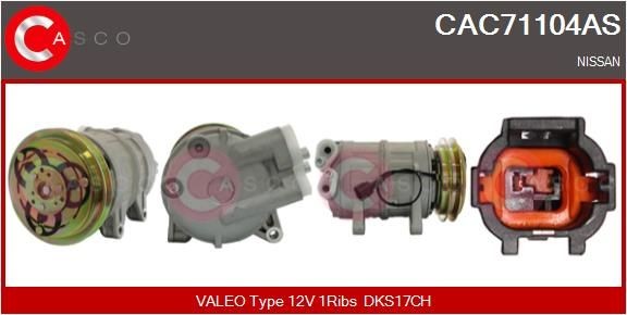 CASCO Air conditioning compressor CAC71104AS NISSAN PULSAR CASCO ac compressor CAC71104AS
