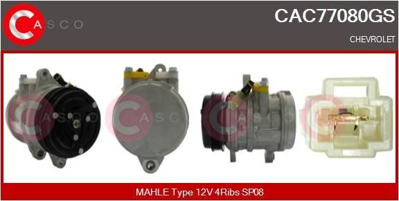 AC-kompressor CASCO CAC77080GS CASCO CAC77080GS: Aircondition pumpe Chevy MATIZ 2016