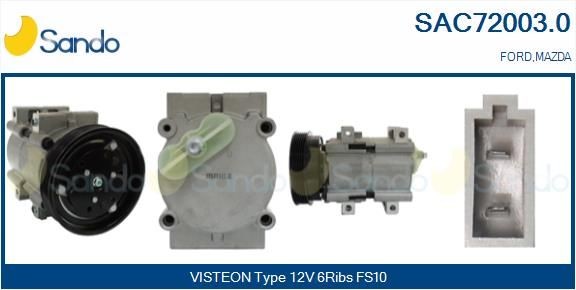 SANDO Air conditioning compressor SAC72003.0 SANDO SAC72003.0 Mazda 121 Jasm air conditioning pump replacement
