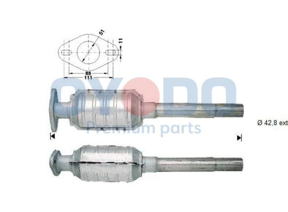 Oyodo Καταλύτης 10N0021-OYO Oyodo 10N0021-OYO γνήσια Καταλύτης VAUXHALL GRANDLAND X τιμες