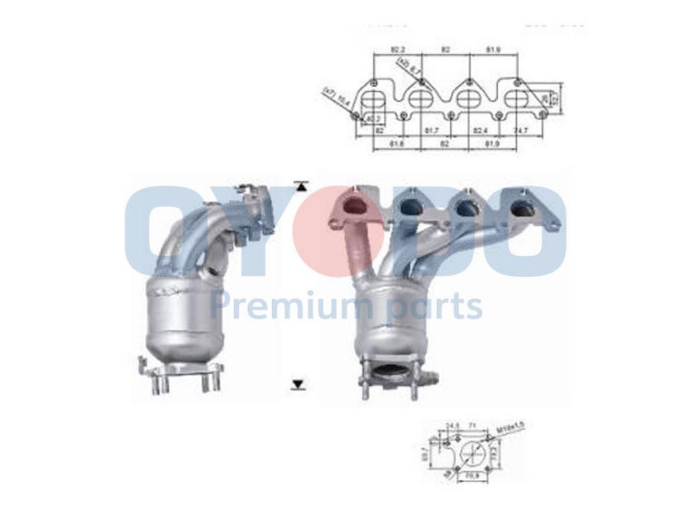 Oyodo Katalysator 10N0025-OYO 10N0025-OYO Oyodo katalytisk omvandlare VW SHARAN