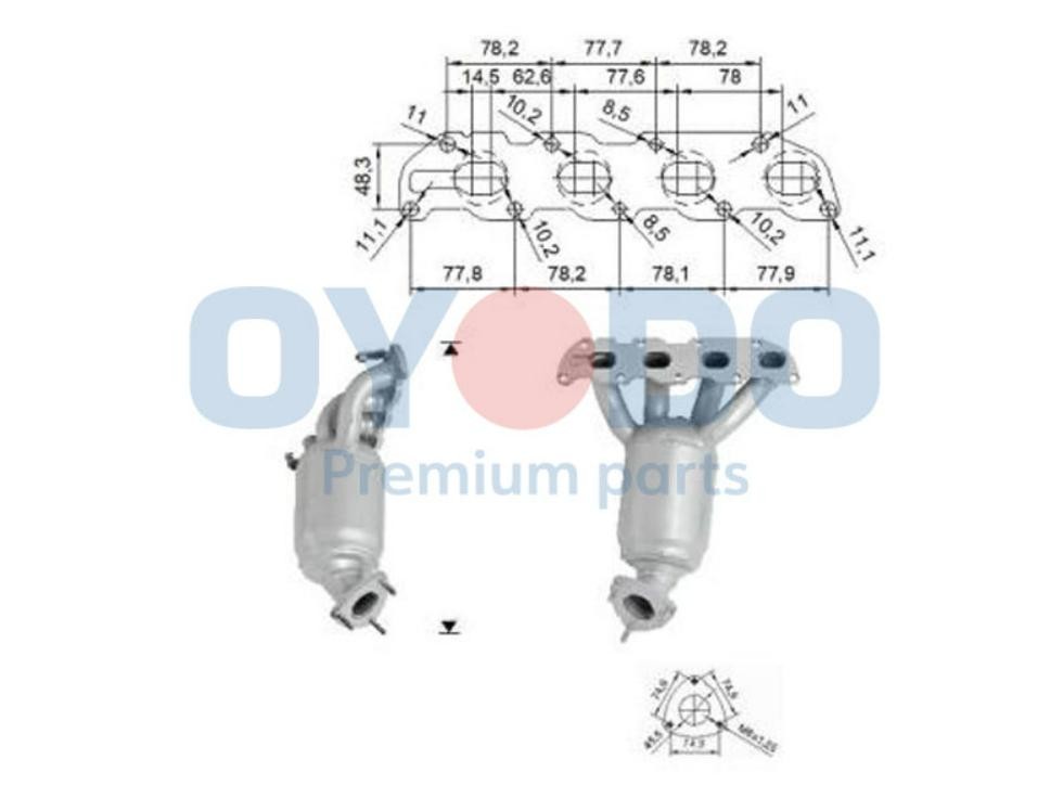 Oyodo Catalizzatore 10N0030-OYO Oyodo 10N0030-OYO Catalizzatore OPEL Astra H Sedan (A04) 1.7 CDTI (L69) 125 CV 2010