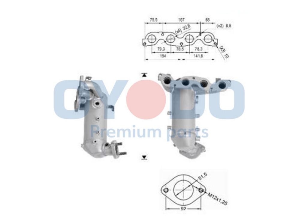 Oyodo Katalysator 10N0052-OYO Oyodo 10N0052-OYO Kia Sportage QL Udstødning katalysator pris