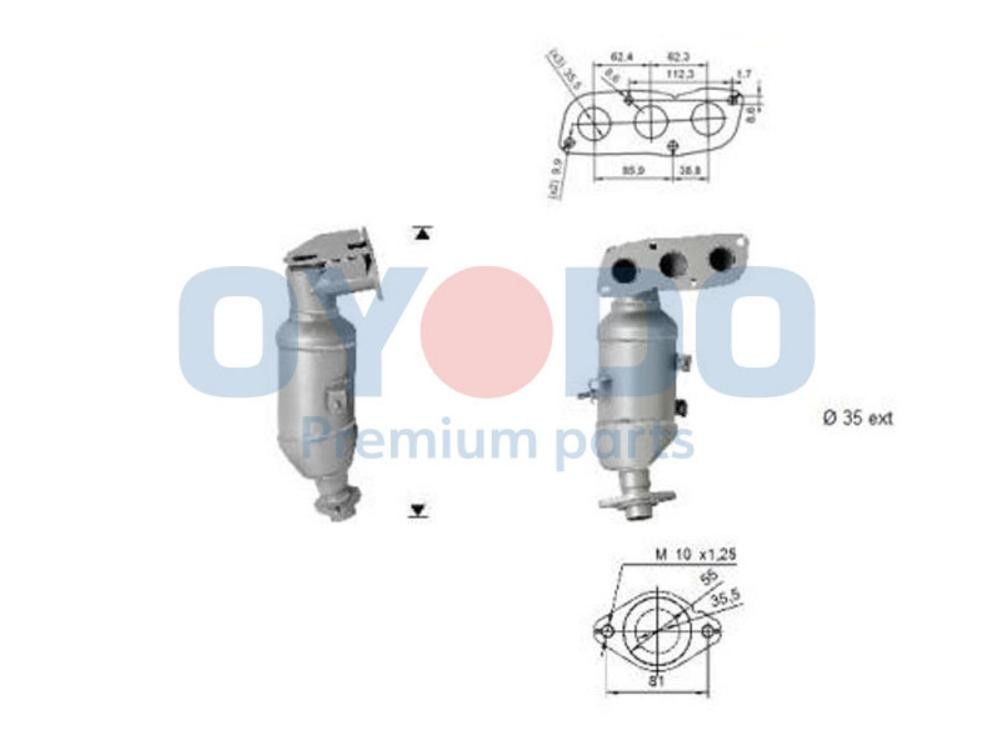 Katalysator Oyodo 10N0057-OYO Oyodo 10N0057-OYO: Uitlaat katalysator Toyota YARIS 2008