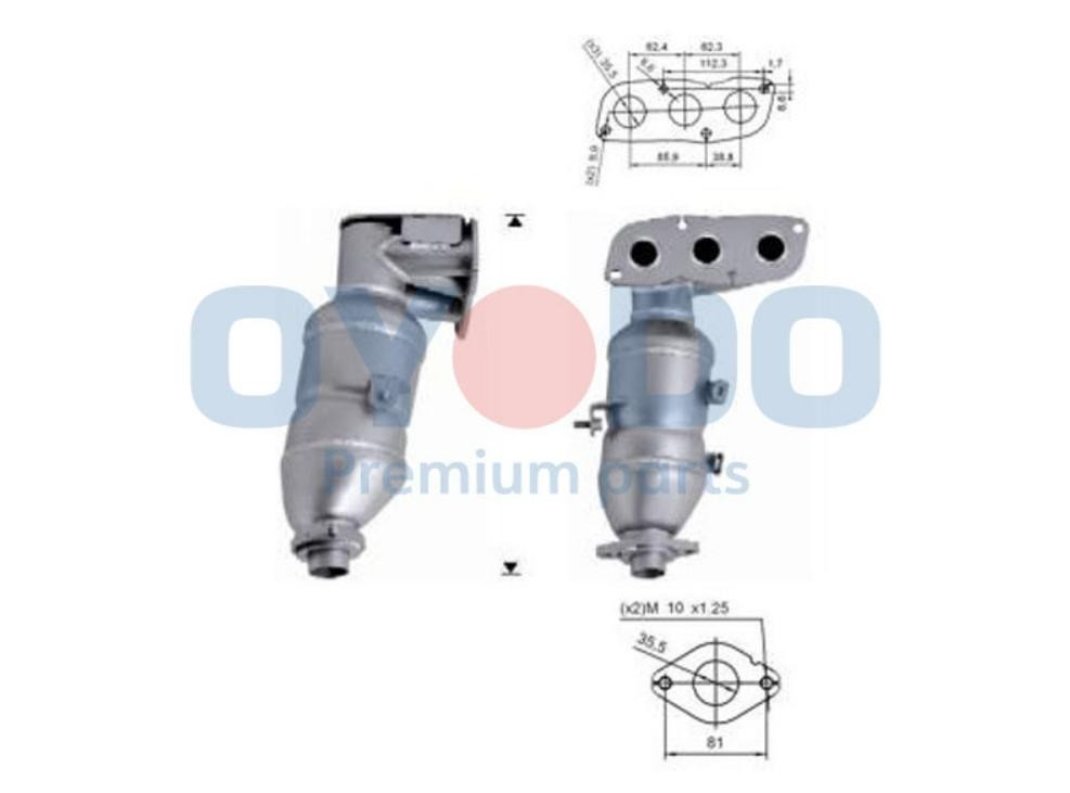 Katalysator Oyodo 10N0061-OYO Oyodo 10N0061-OYO: Autokatalysator Citroen C1 2009