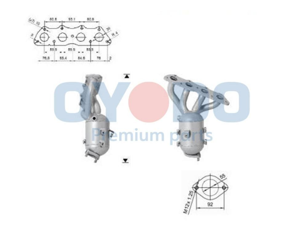 Oyodo Katalysator 10N0063-OYO Oyodo 10N0063-OYO Uitlaat Kia Ceed SW JD 2015